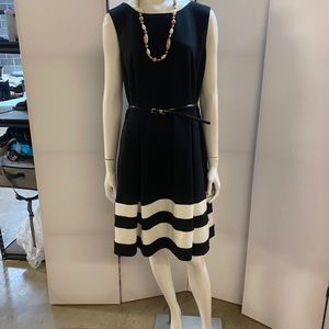 Calvin Klein black/white striped dress (